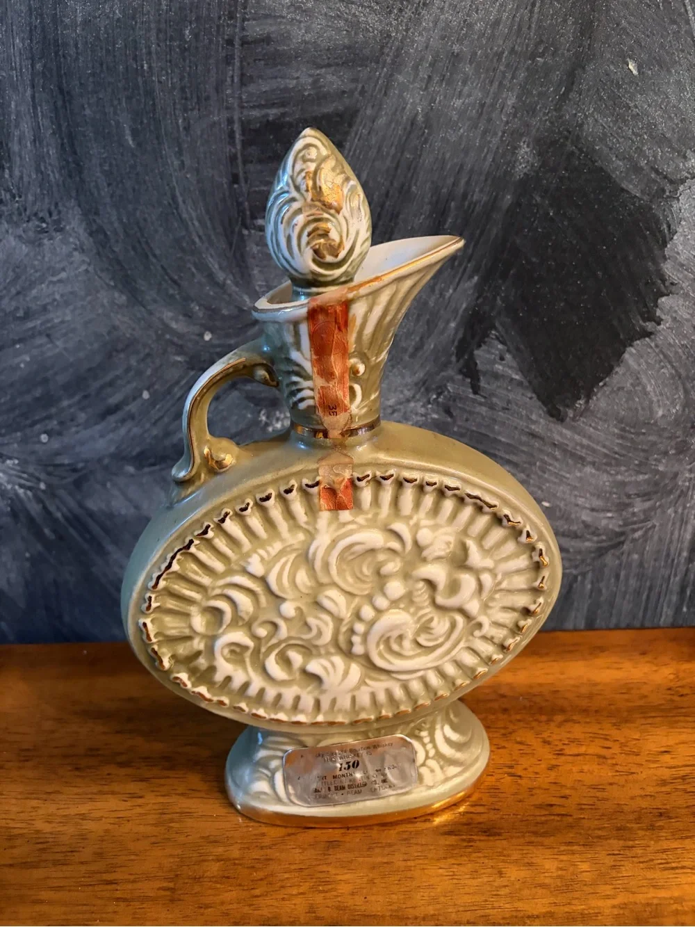 Vintage Decorative Floral  Bottle Pitcher - Yellow Roses
